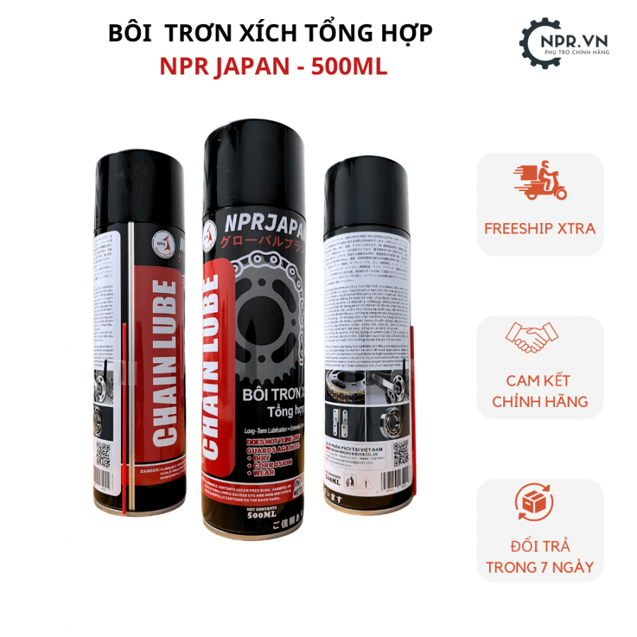 Dưỡng sên xe máy - Mỡ bò xịt bôi trơn chi tiết cơ khí chống rỉ sét chính hãng NPR JAPAN,duong sen xe may  mo bo xit boi tron chi tiet co khi chong ri set chinh hang npr japan