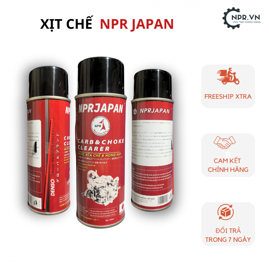 Xịt chế hoà khí - Xịt chế vệ sinh bình xăng con, kinh phun, buồng đốt cặn bẩn chính hãng NPR JAPAN,xit che hoa khi  xit che ve sinh binh xang con kinh phun buong dot can ban chinh hang npr japan